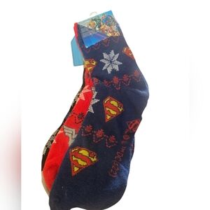 DC Justice League Holiday Socks 3-Pack – Size 6–12 ❄️🧦